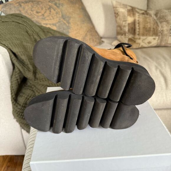 & Other Stories Lace Up Brown Combat Boots - Picture 12 of 14